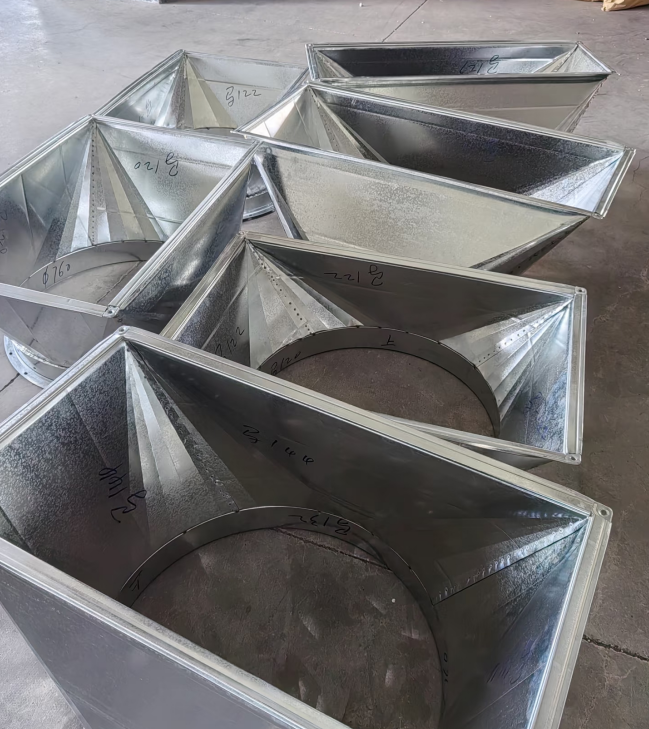 江西风管配件加工：方变回圆风管接口